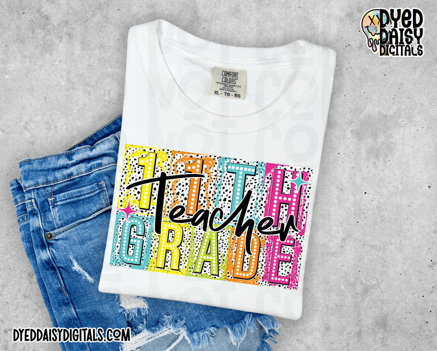 Boxy Neon 11th Grade Teacher - Digital Download