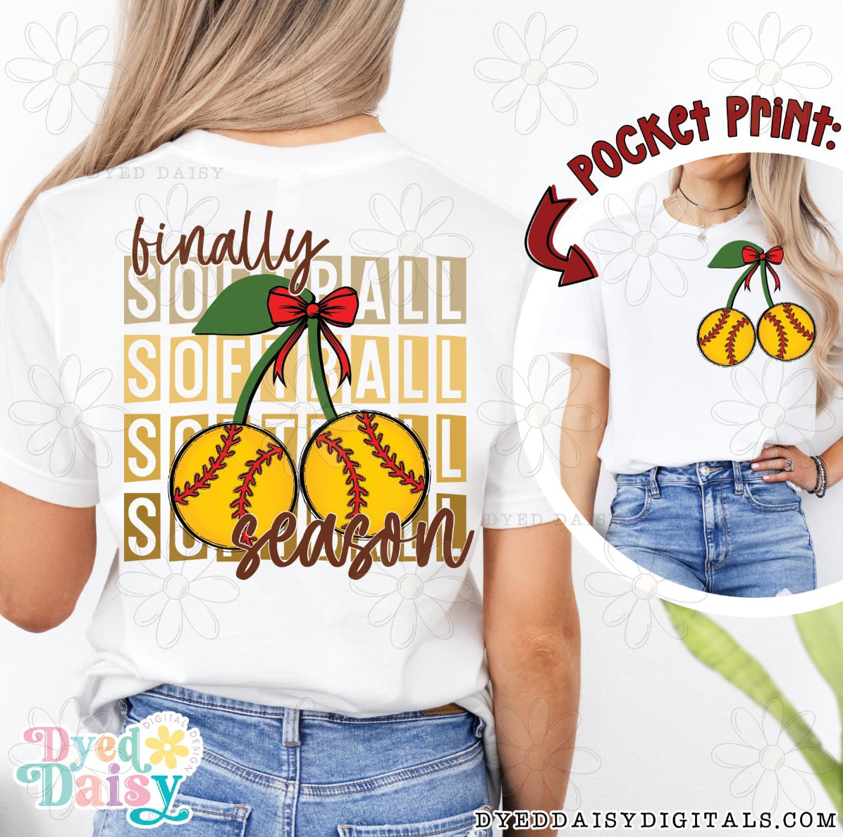 Finally Softball Season With Cherry Pocket - Digital Download