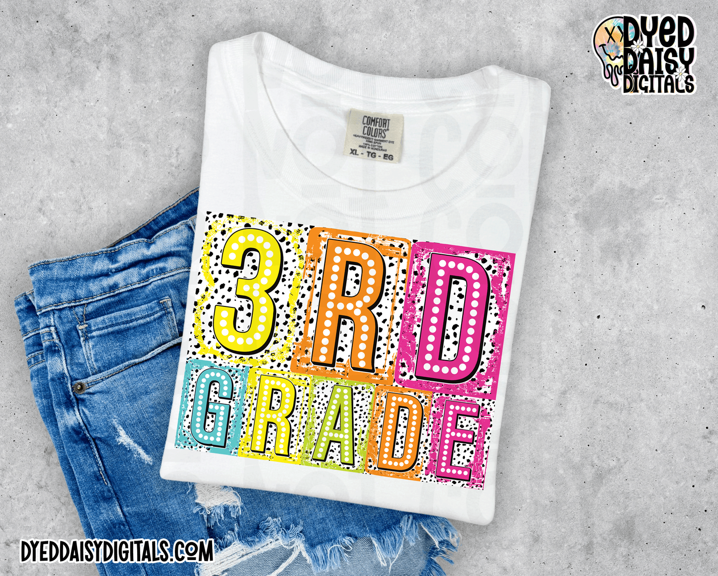 Boxy Neon 3rd Grade - Digital Download