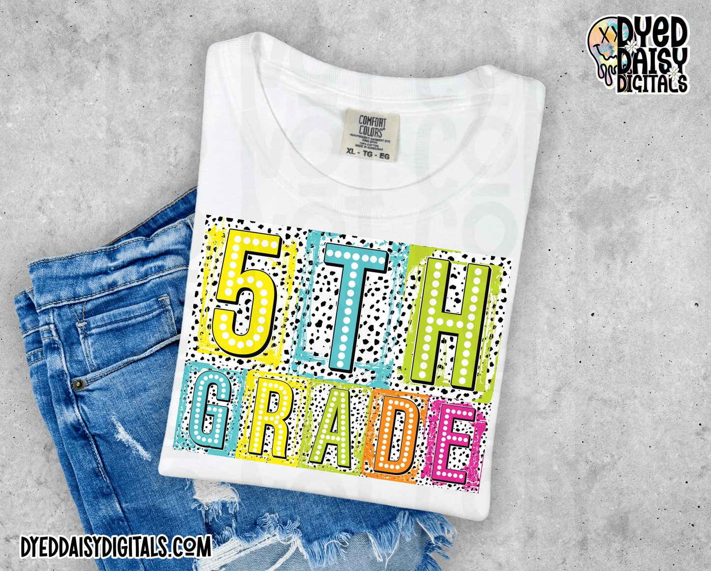 Boxy Neon 5th Grade - Digital Download