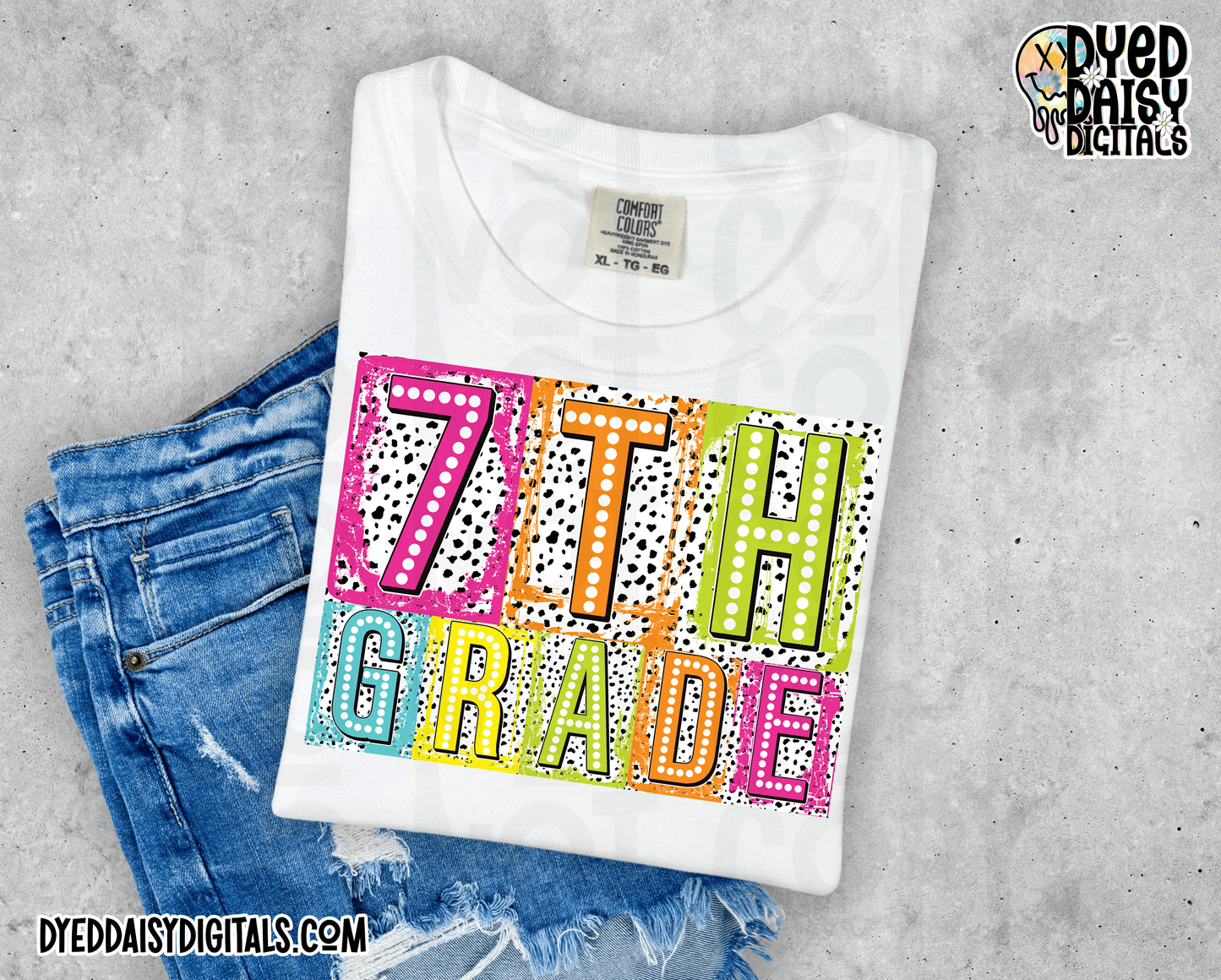 Boxy Neon 7th Grade - Digital Download