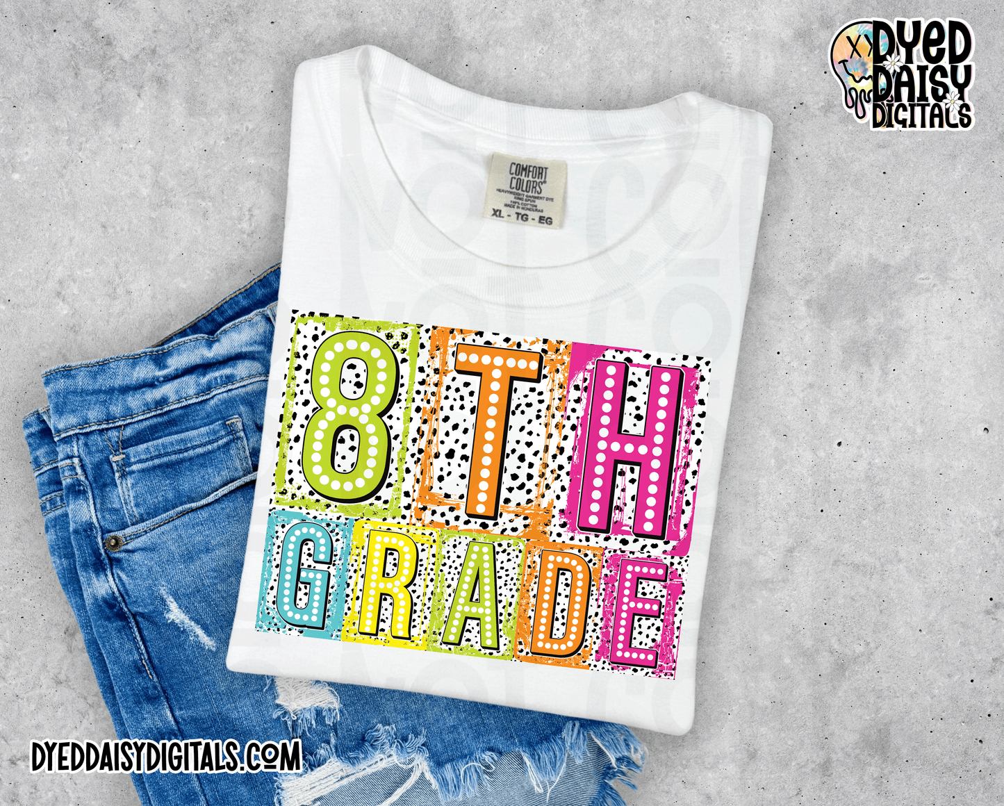 Boxy Neon 8th Grade - Digital Download