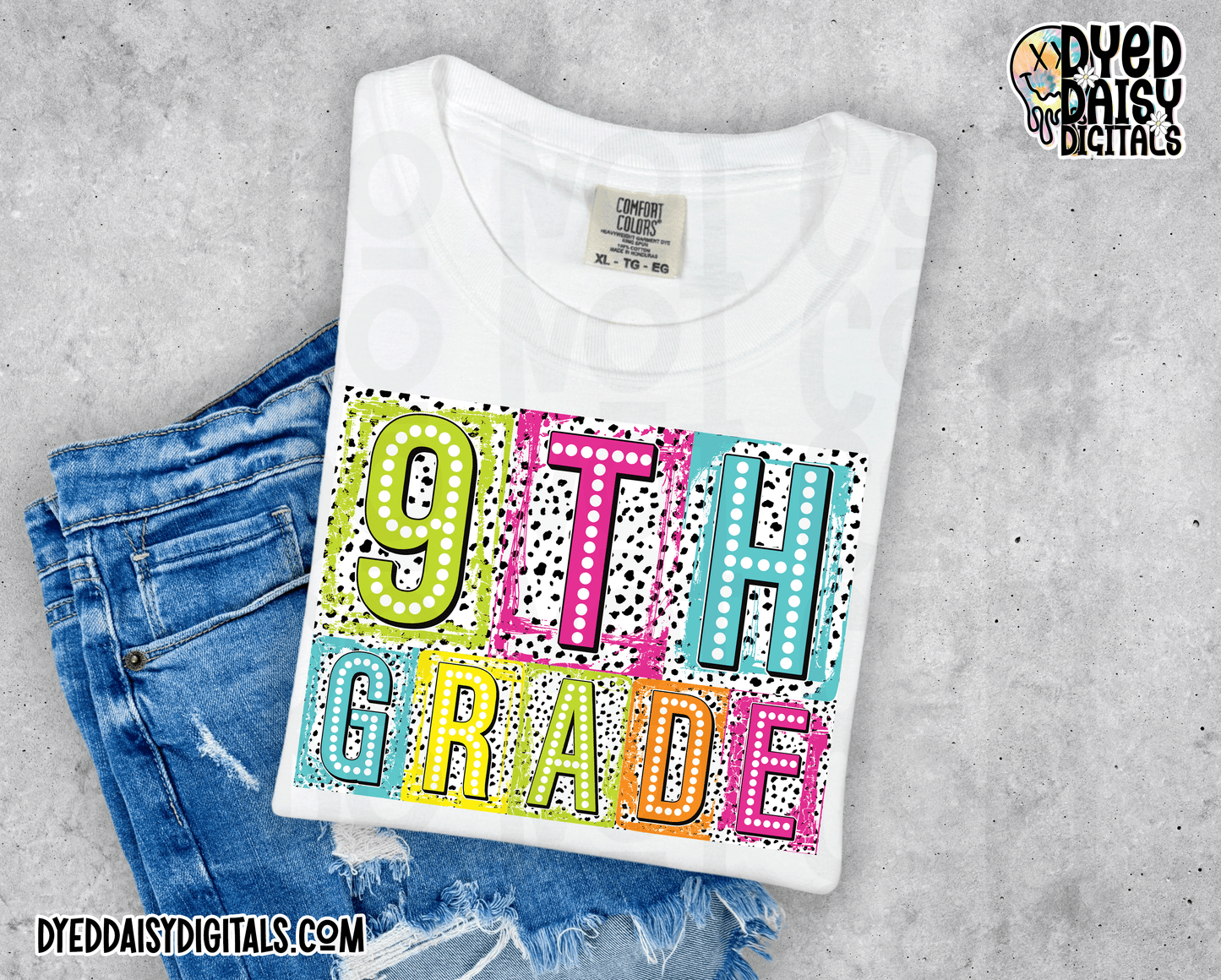 Boxy Neon 9th Grade - Digital Download