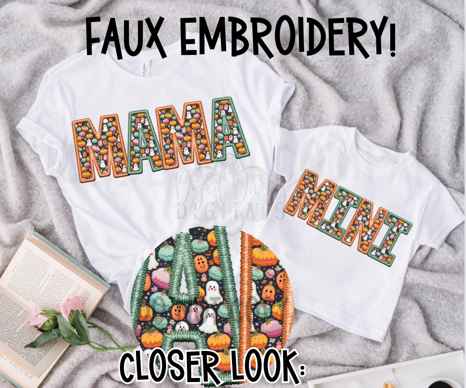 Cutest Ghost Faux Embroidery MAMA- Digital Download