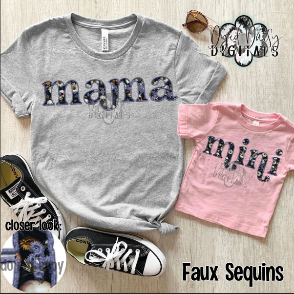 Skull Daisy MINI Faux Embroidery Digital Download - Mama Sold Separately