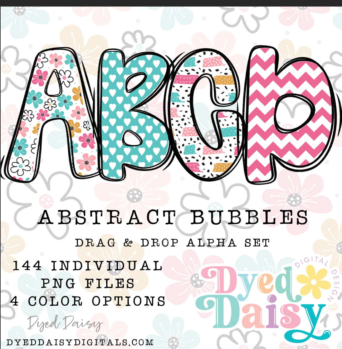 Abstract Bubbles Alpha Set Set Digital Download - 144 PNGs