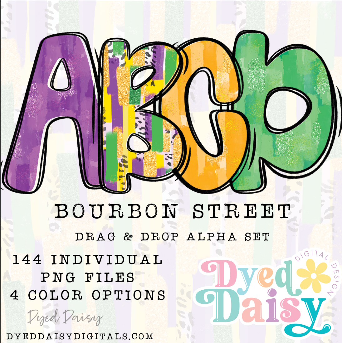 Bourbon Street Alpha Set Set Digital Download - 4 colors - 144 PNGs