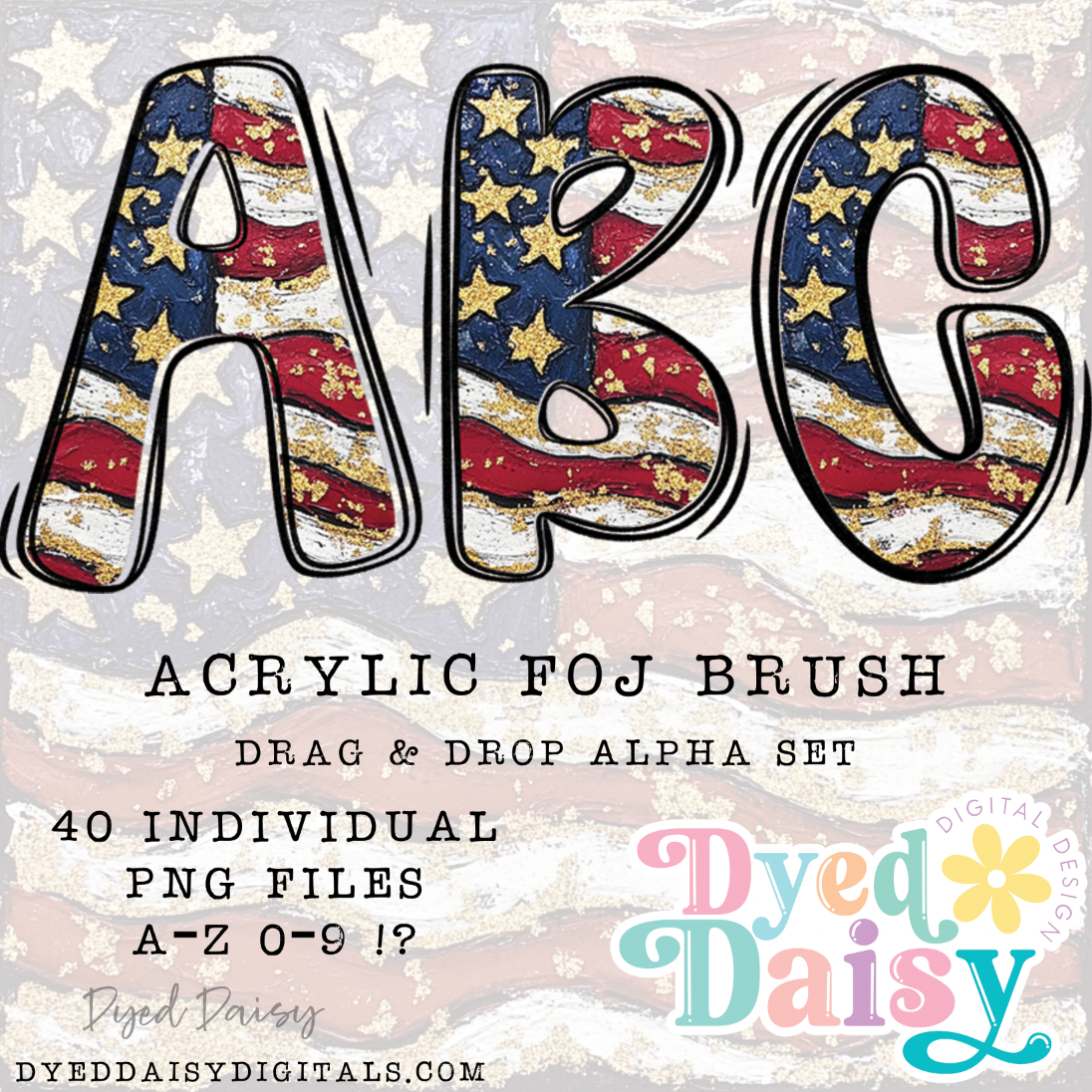 Acrylic FOJ Brush Stroke Alpha Set Set Digital Download - 40 PNGs
