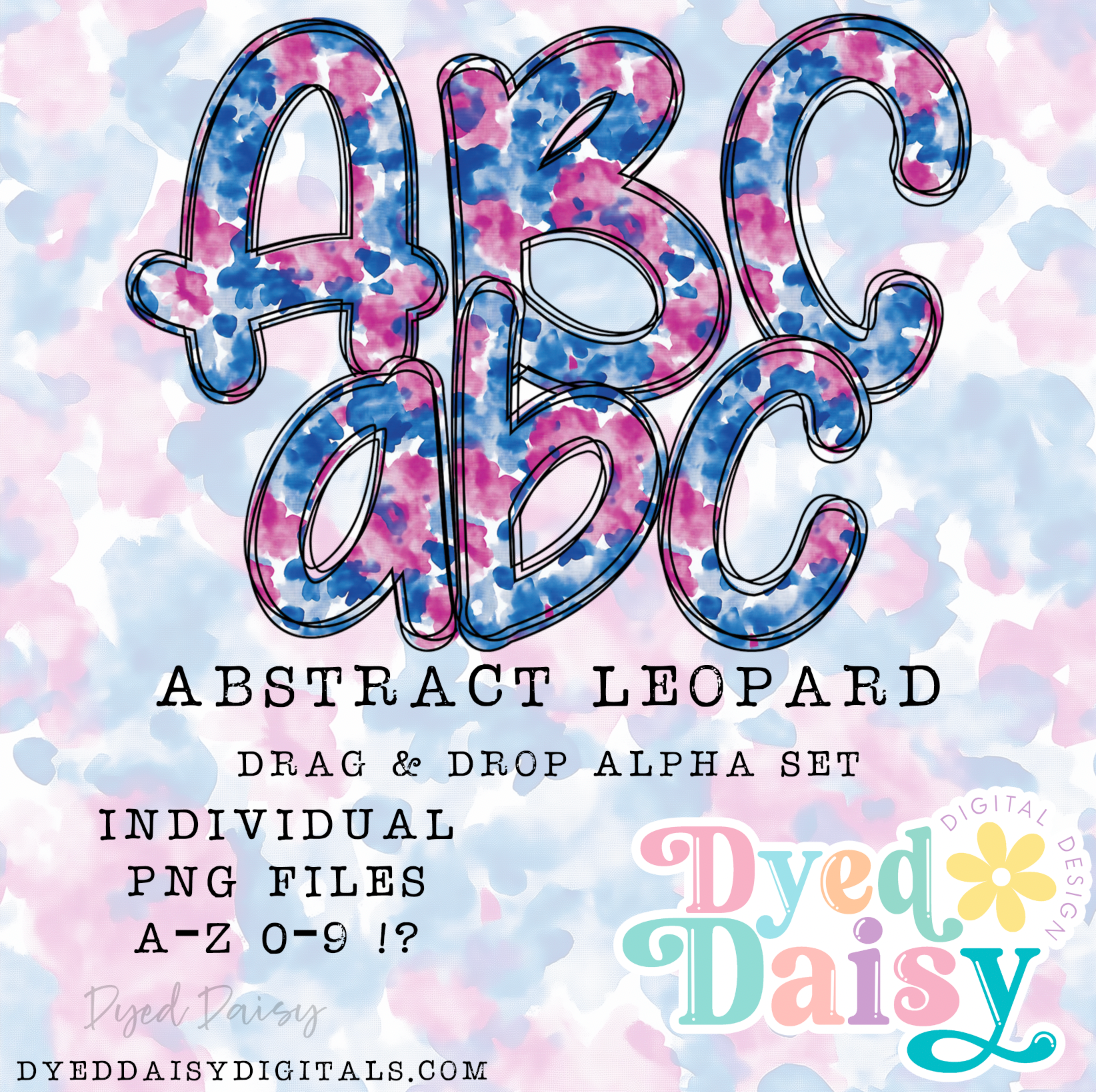 Abstract Leopard Alpha Set Set Digital Download - 66 PNGs