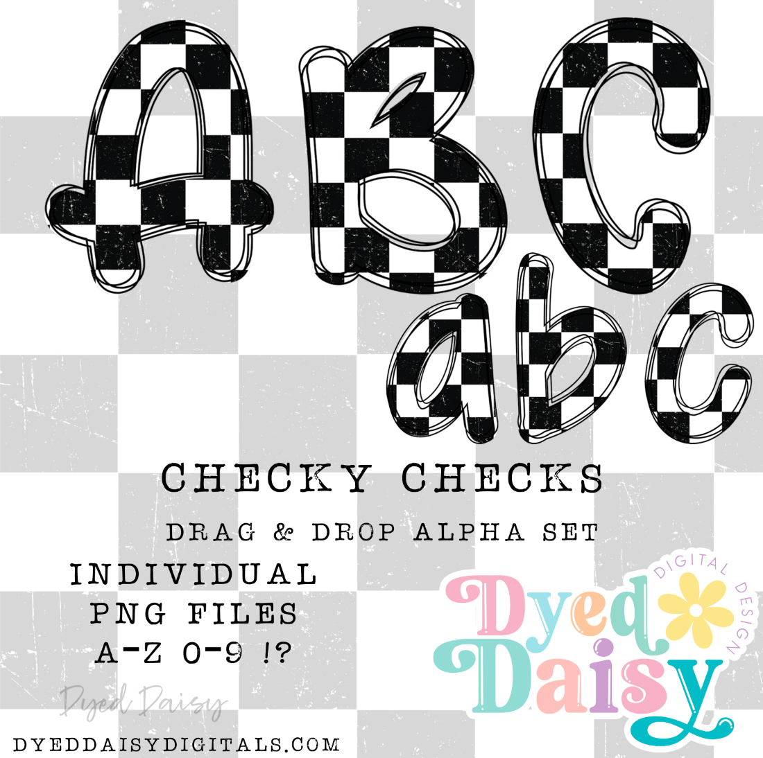 Checky Checks Alpha Set Set Digital Download - Drag & Drop PNGs - June 2025