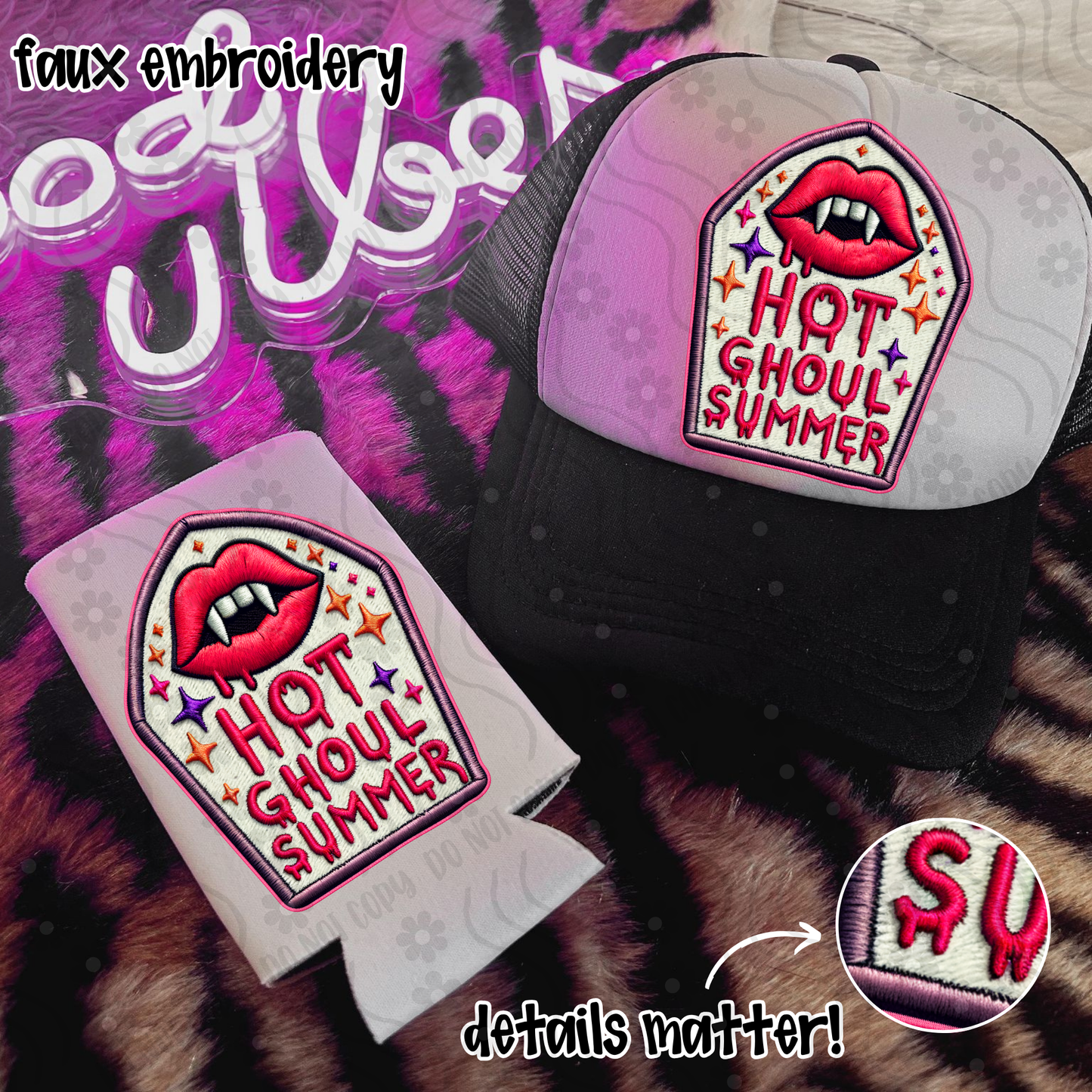 Hot Ghoul Summer Faux Embroidery - Digital Download - July 2025