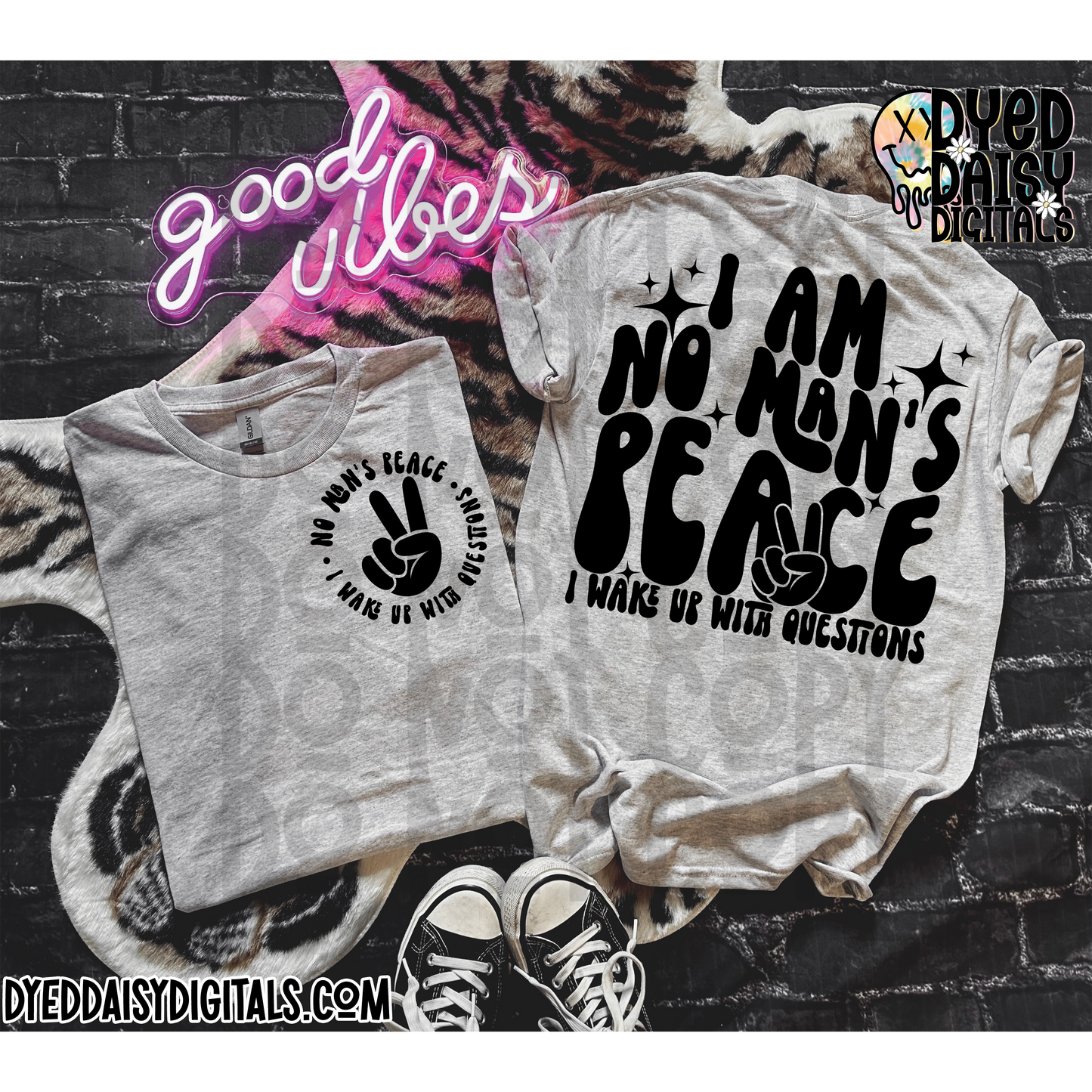 No Man's Peace I wake up with questions - front pocket and back - Digital Download