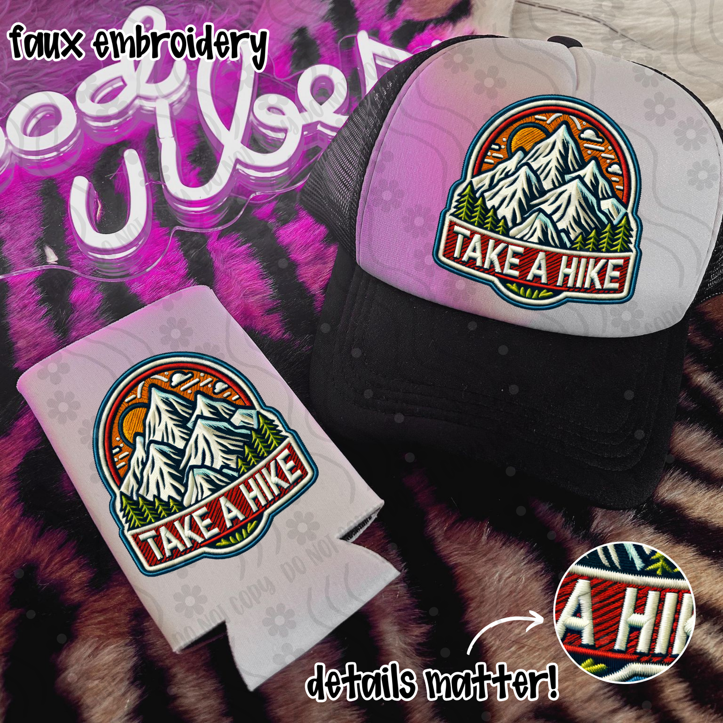 Take A Hike Faux Embroidery - Digital Download - July 2025