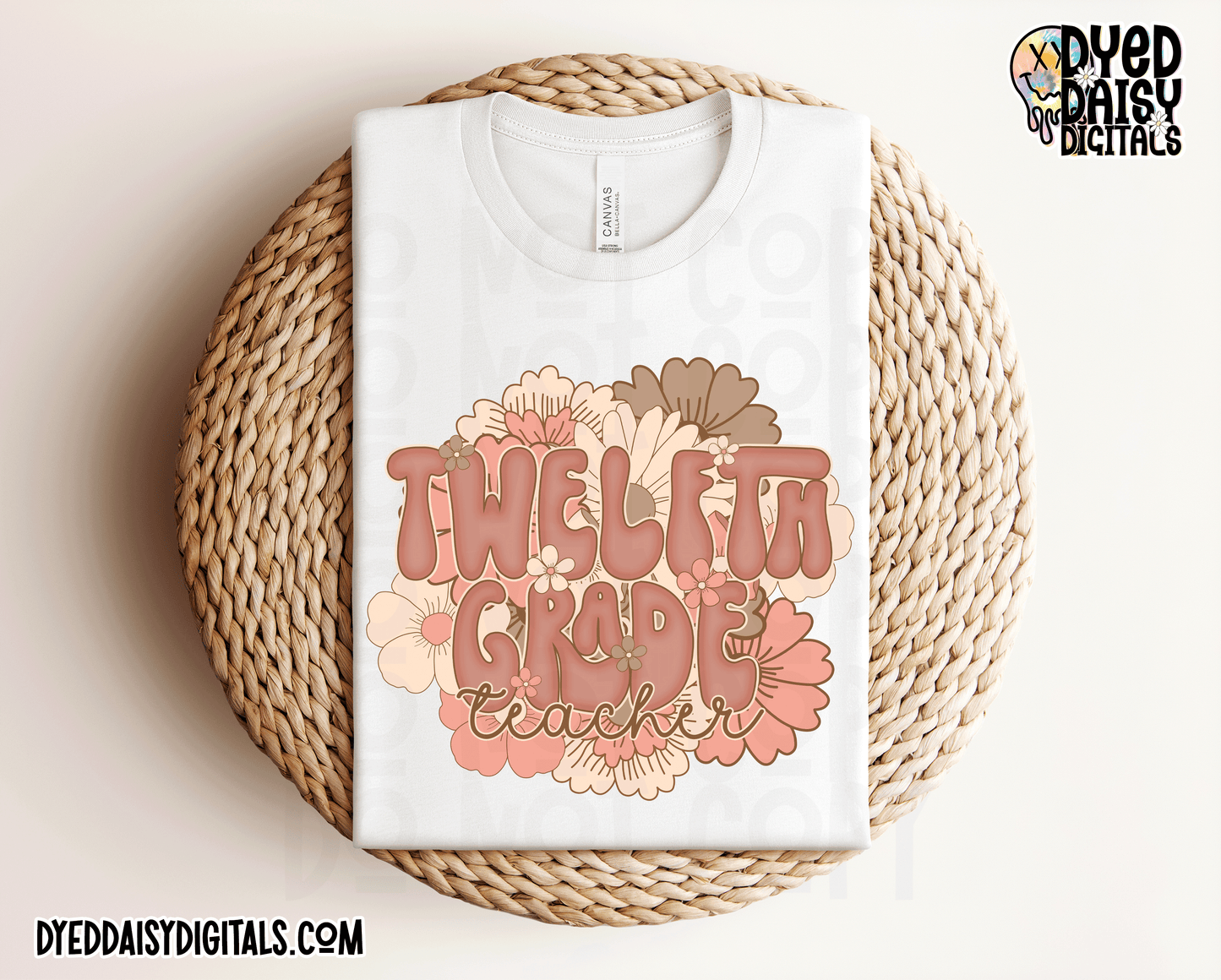 Retro Flowers Teacher BUNDLE  with Mock-Ups - Digital Download