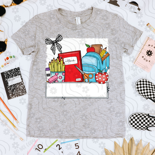 Back to School Checks Bow Nameplate - Digital Download - June 2025