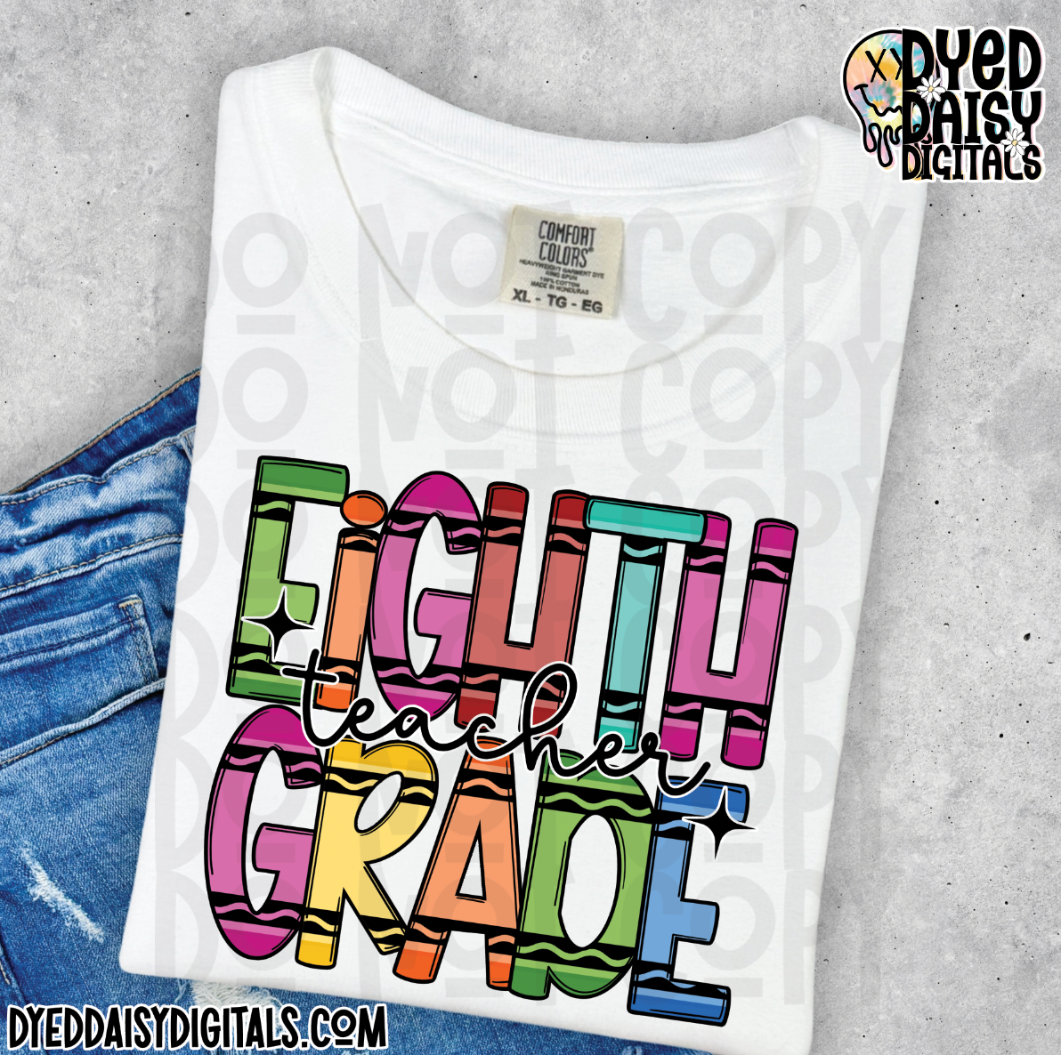 Crayon 8th Grade Teacher - Digital Download