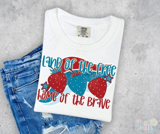 Land Of The Free Home Of The Brave Strawberries - Digital Download