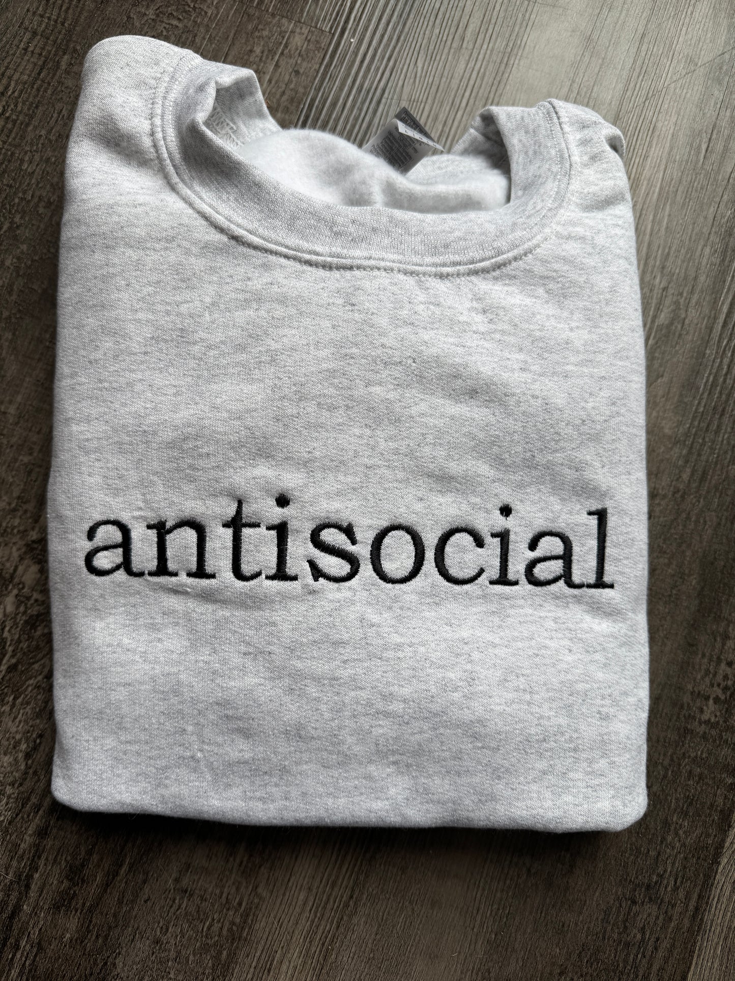 Custom One Word Embroidery Crewneck Sweatshirt