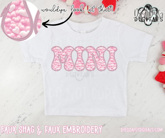 MINI Pastel Hearts Faux Embroidery & Faux Shag Digital Download