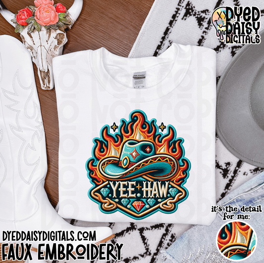 Yee Haw Embroidery Patch - Digital Download