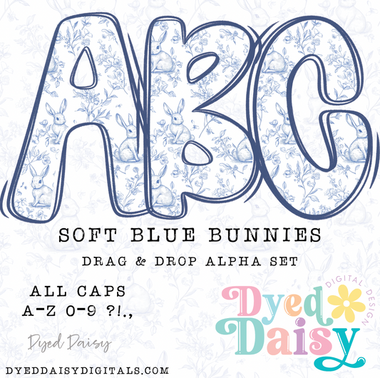 Soft Bunnies Alpha Set Set Digital Download - 39 PNGs
