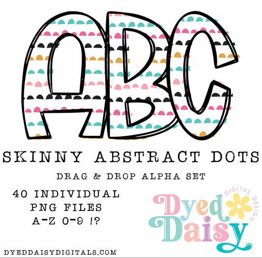 Abstract Dots Alpha Set Set Digital Download - 40 PNGs