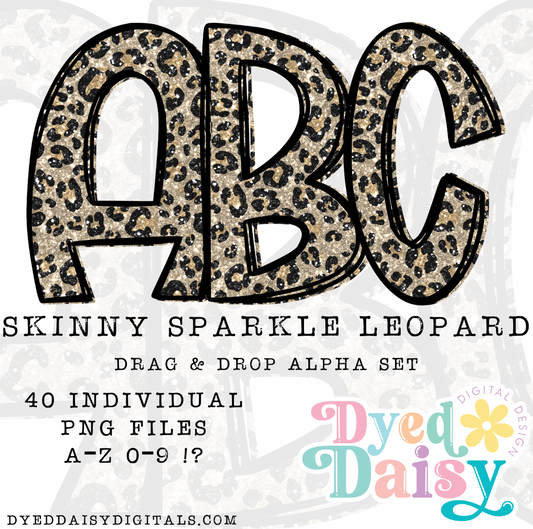 Skinny Leopard Alpha Set Set Digital Download - 40 PNGs
