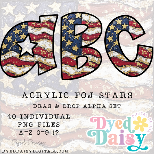 Acrylic FOJ Stars Alpha Set Set Digital Download - 40 PNGs