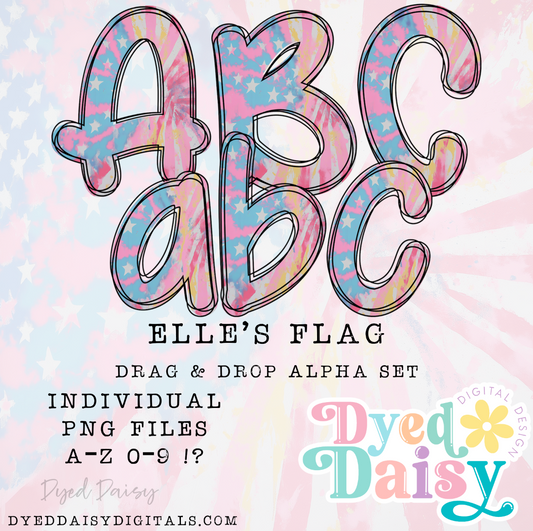 Elle's Flag Alpha Set Set Digital Download - 66 PNGs