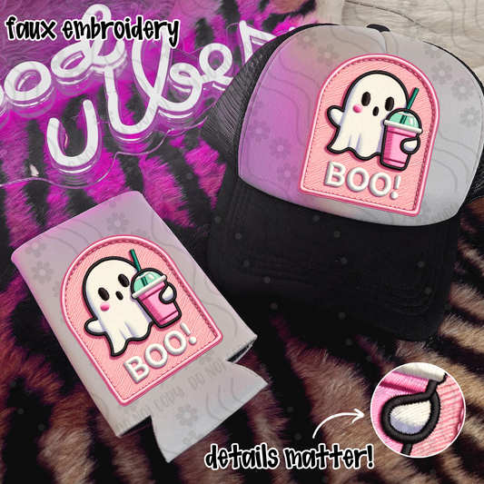 Boo Coffee Faux Embroidery - Digital Download - July 2025