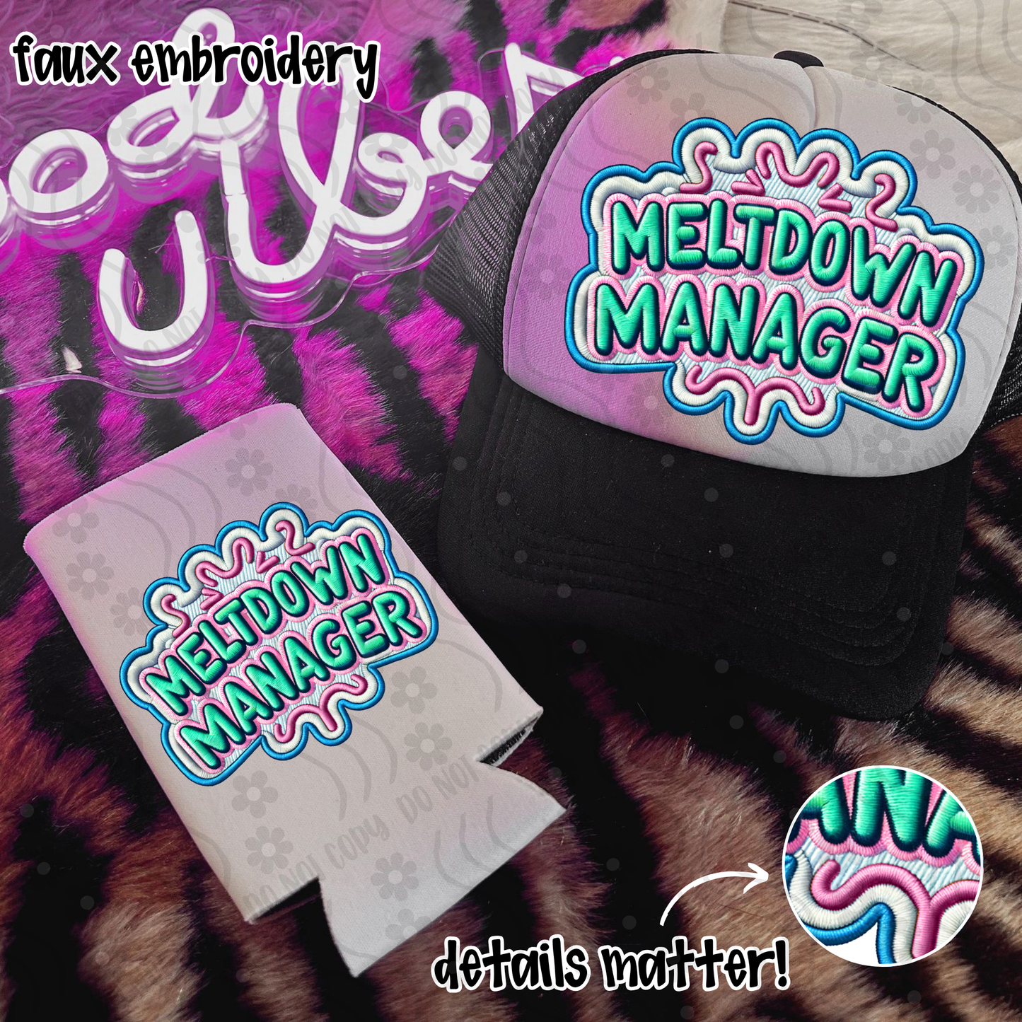 Meltdown Manager Faux Embroidery - Digital Download - July 2025